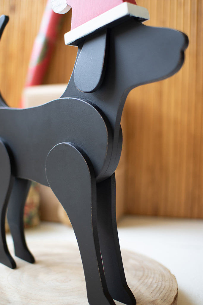 Wooden tabletop Christmas Labrador - The Nifty Decor