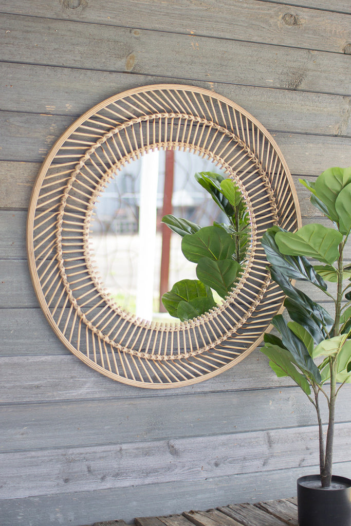 Round bamboo mirror - The Nifty Decor