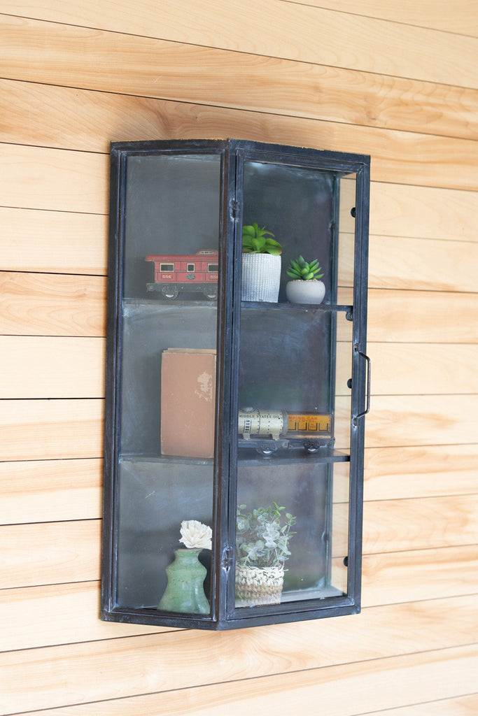 Metal cabinet with glass door - The Nifty Decor