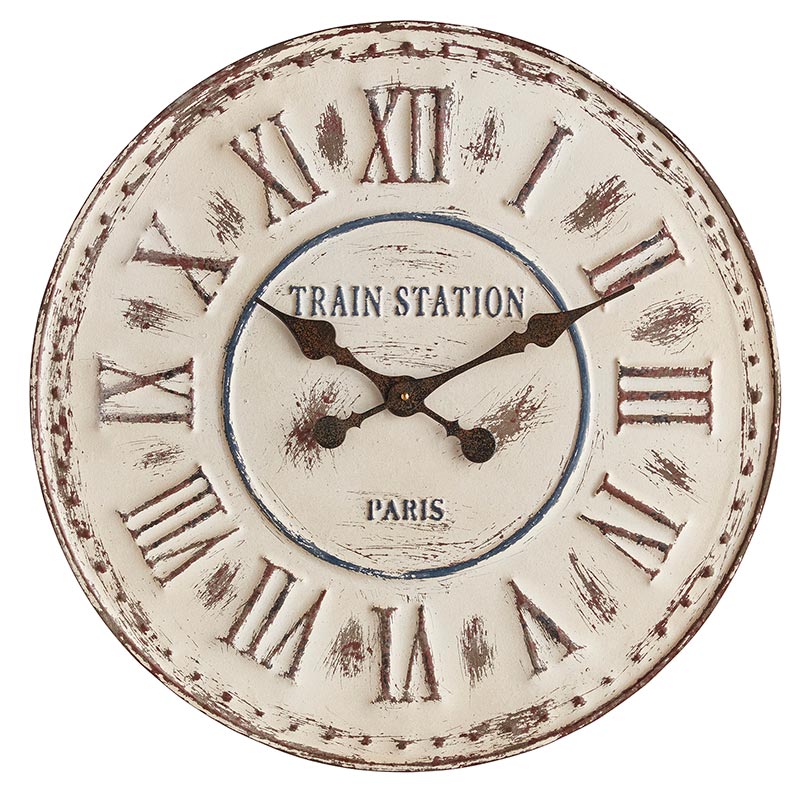 White Vintage Clock - Bombay Mercantile