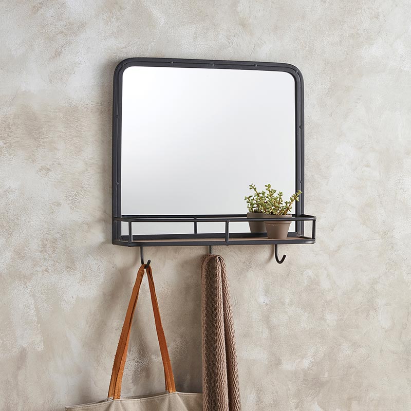 Hanging Mirror with Hook - Bombay Mercantile
