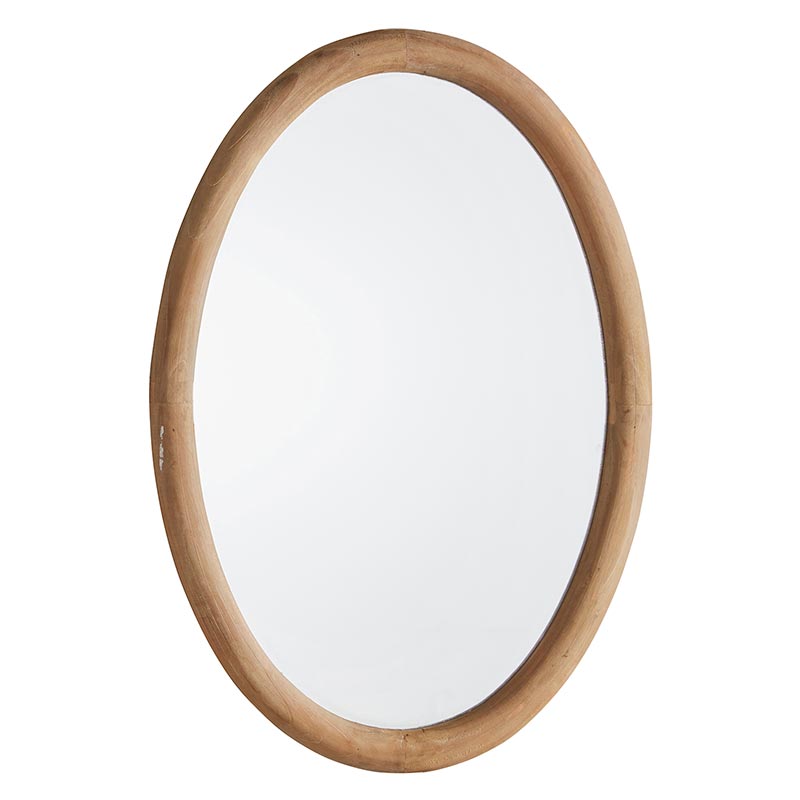 Oval Wooden Mirror - Bombay Mercantile