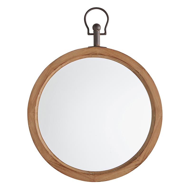 Wooden Hanging Mirror - Large - Bombay Mercantile