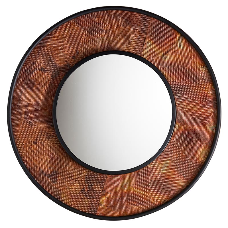 Hammered Burnt Copper Mirror - Bombay Mercantile