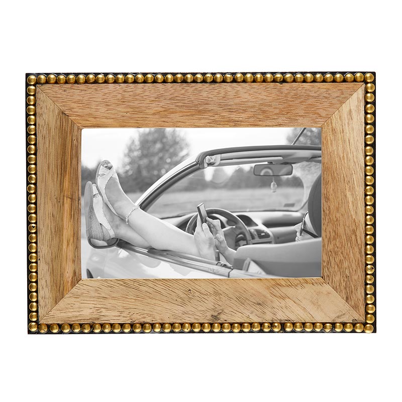 Wooden Beaded Photo Frame - Bombay Mercantile