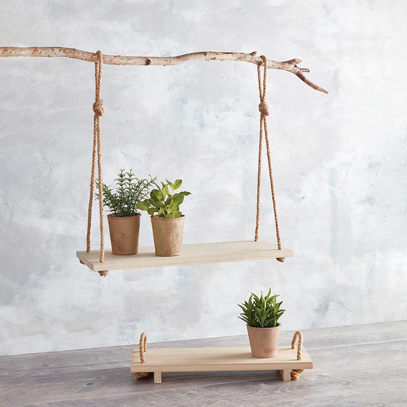 Wooden Shelves with handles - Bombay Mercantile