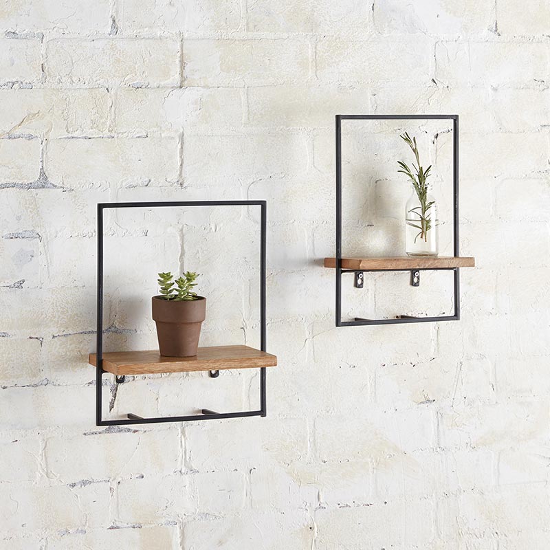 Matte Black Wall Shelves - Small - Bombay Mercantile