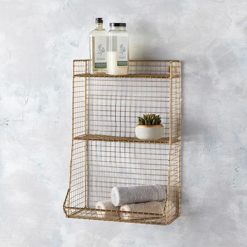 Brass Plating Wall Shelves - Bombay Mercantile