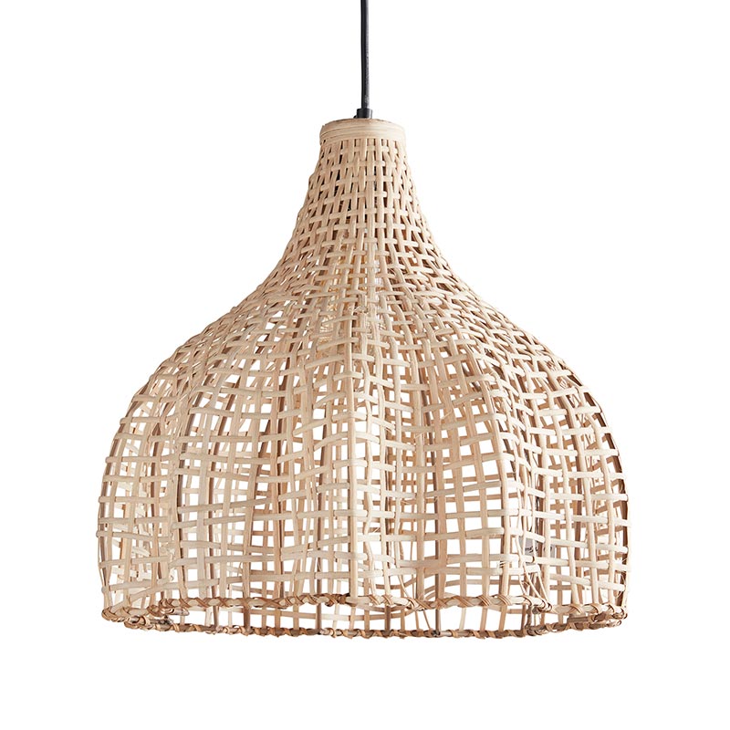 Natural Cane Hanging Lamp - Bombay Mercantile