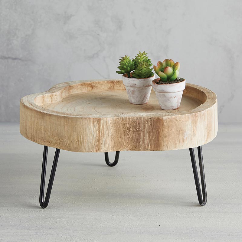 Wooden Riser with metal Feet - Bombay Mercantile