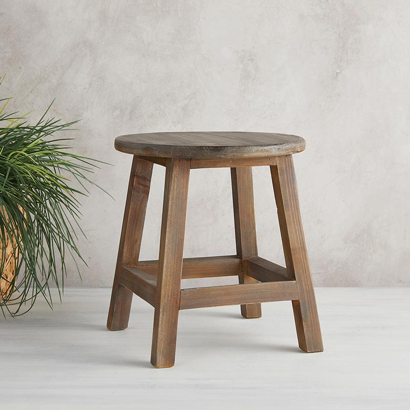 Wooden Stool Stand - Small - Bombay Mercantile