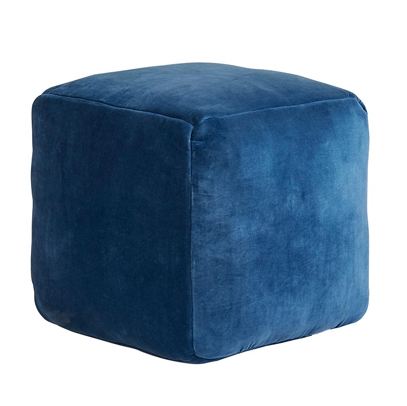 Blue Pouf - Bombay Mercantile