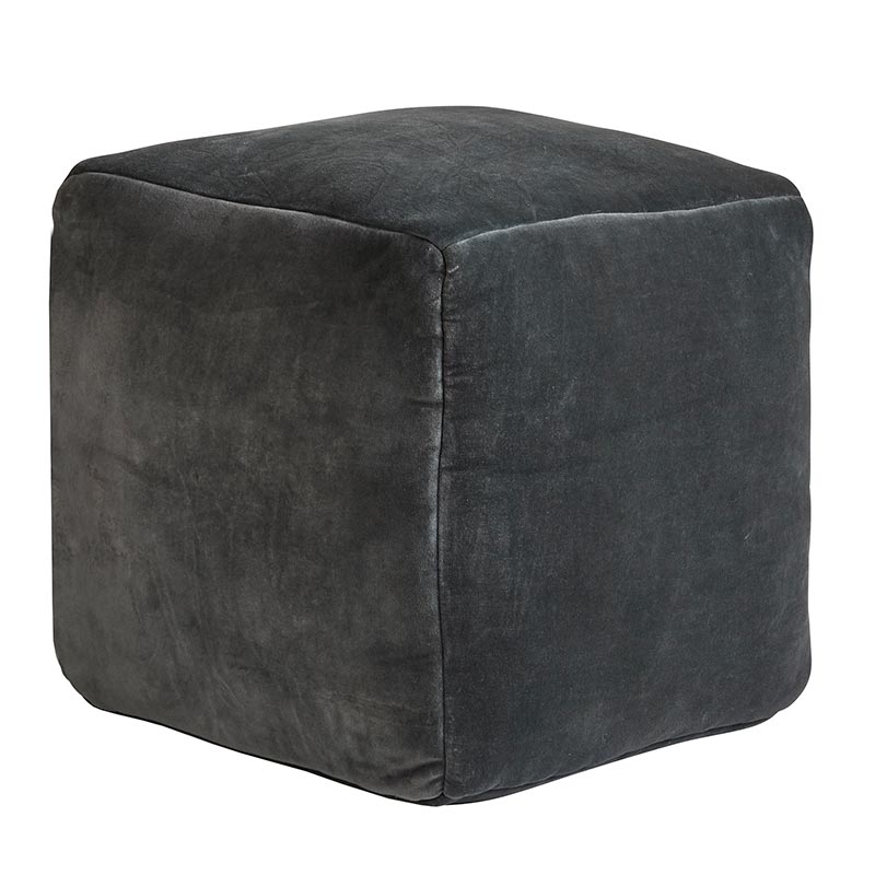 Grey Pouf - Bombay Mercantile