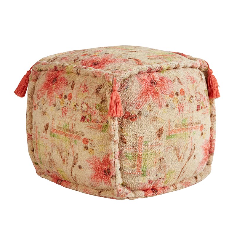 Floral Pouf - Bombay Mercantile