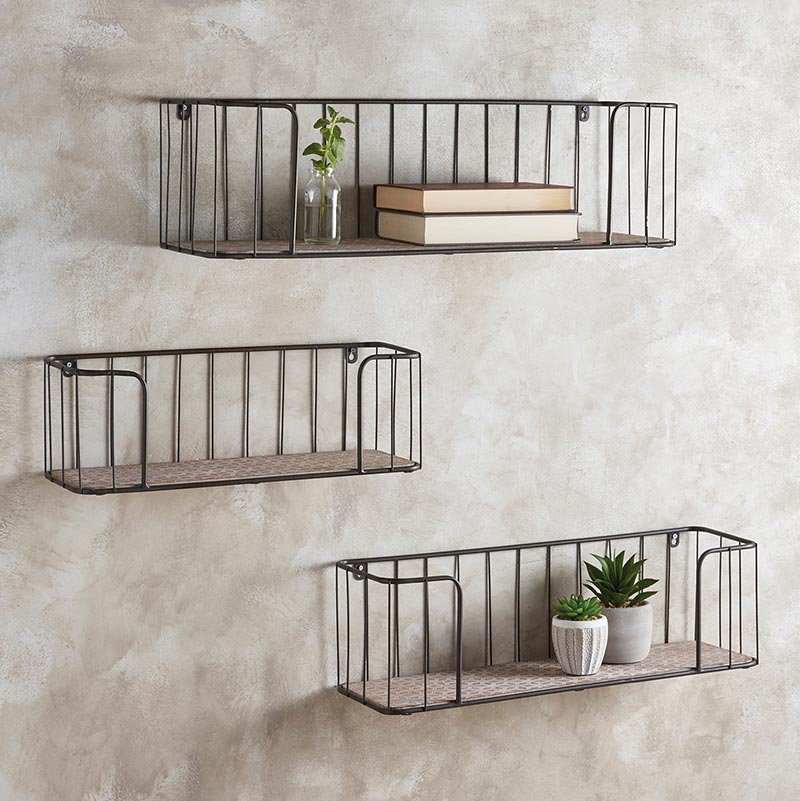 Rectangle Iron Shelves - Set of 3 - Bombay Mercantile