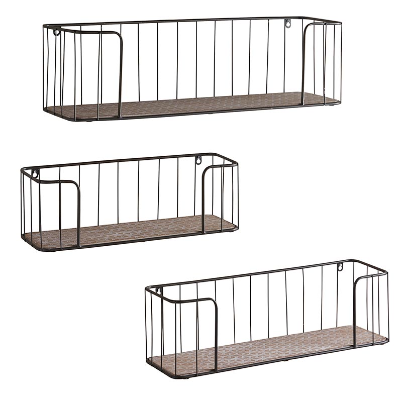 Rectangle Iron Shelves - Set of 3 - Bombay Mercantile