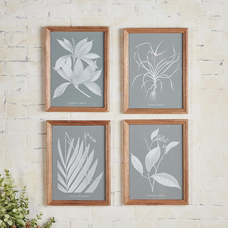 Framed Painting - Leaves - Set of 4 - Bombay Mercantile