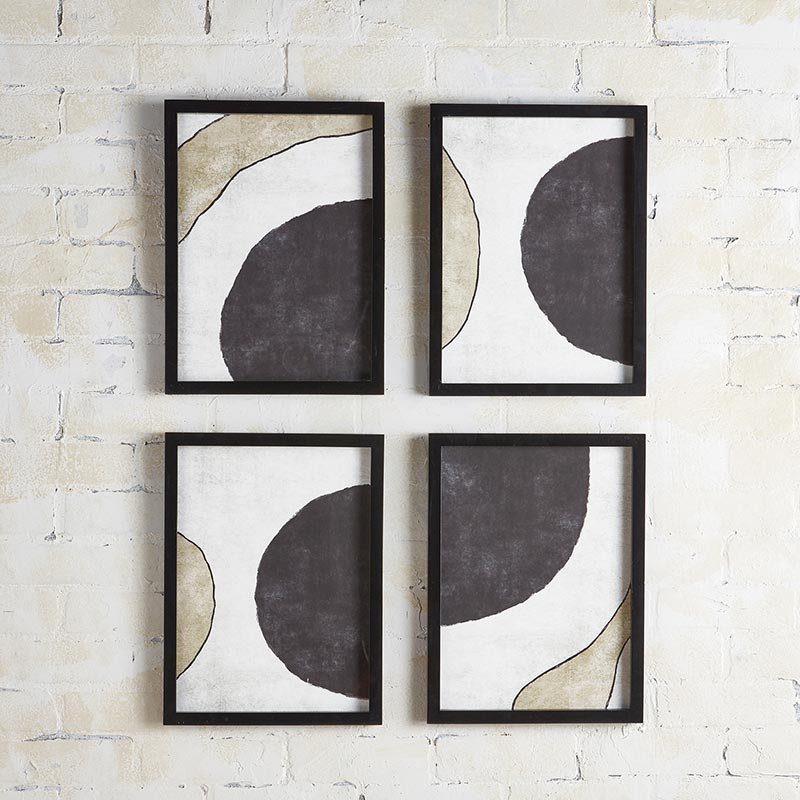 Framed Painting - Circle - Set of 4 - Bombay Mercantile