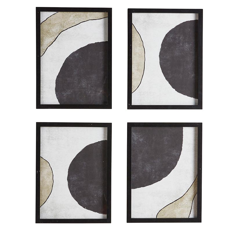 Framed Painting - Circle - Set of 4 - Bombay Mercantile