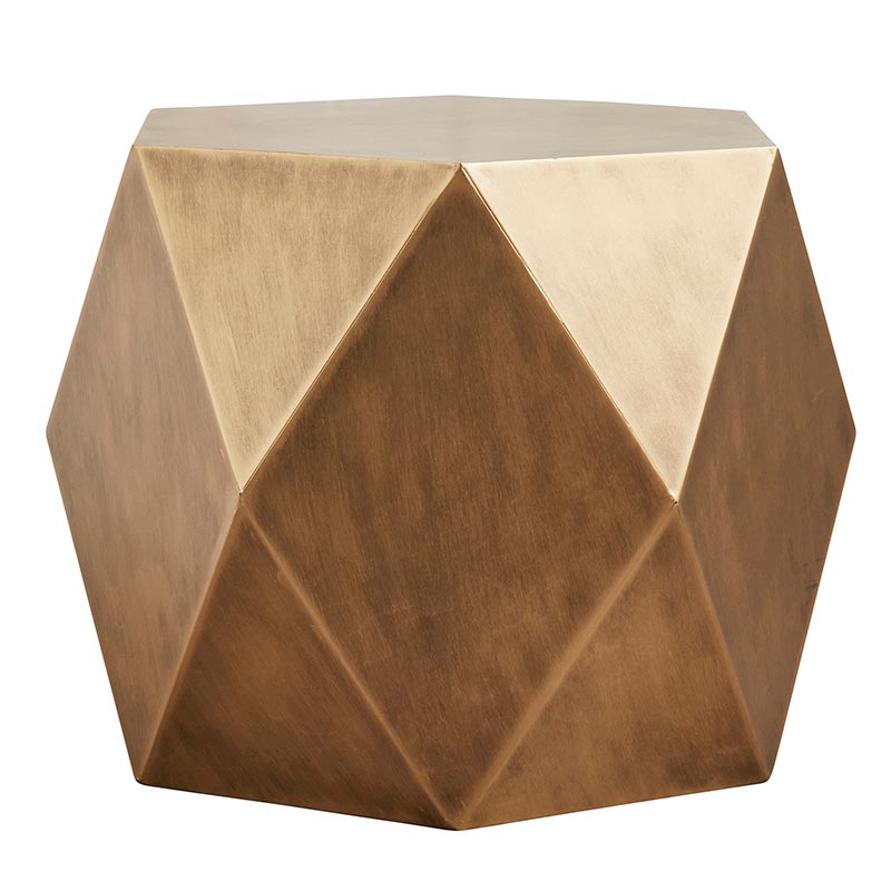 Gold Hexagon Table - Bombay Mercantile
