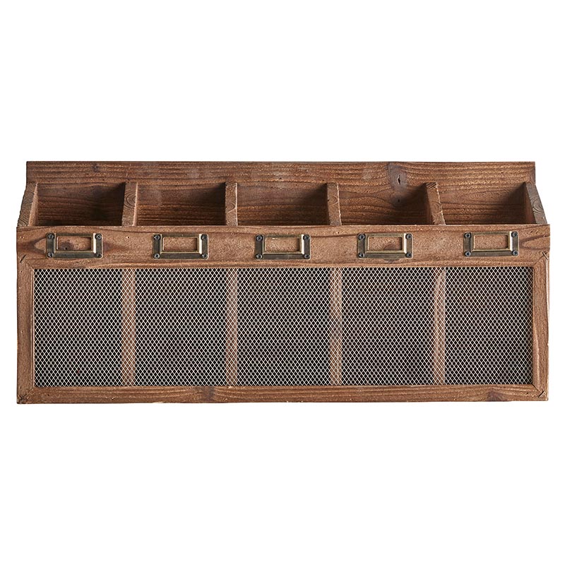Five-Slot Wood Storage - Bombay Mercantile