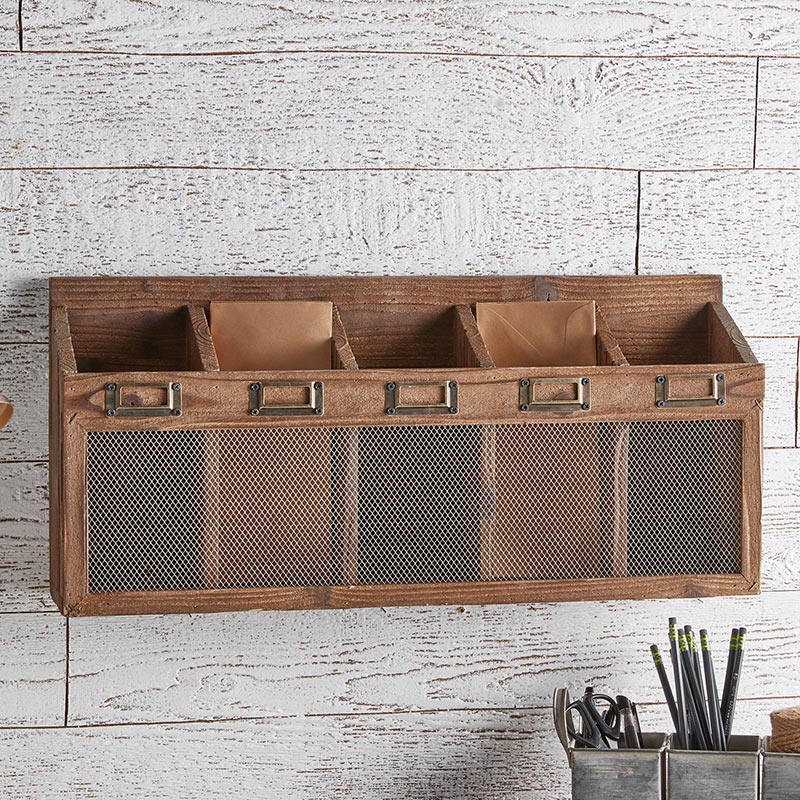 Five-Slot Wood Storage - Bombay Mercantile