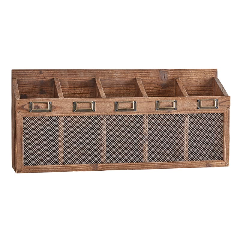 Five-Slot Wood Storage - Bombay Mercantile
