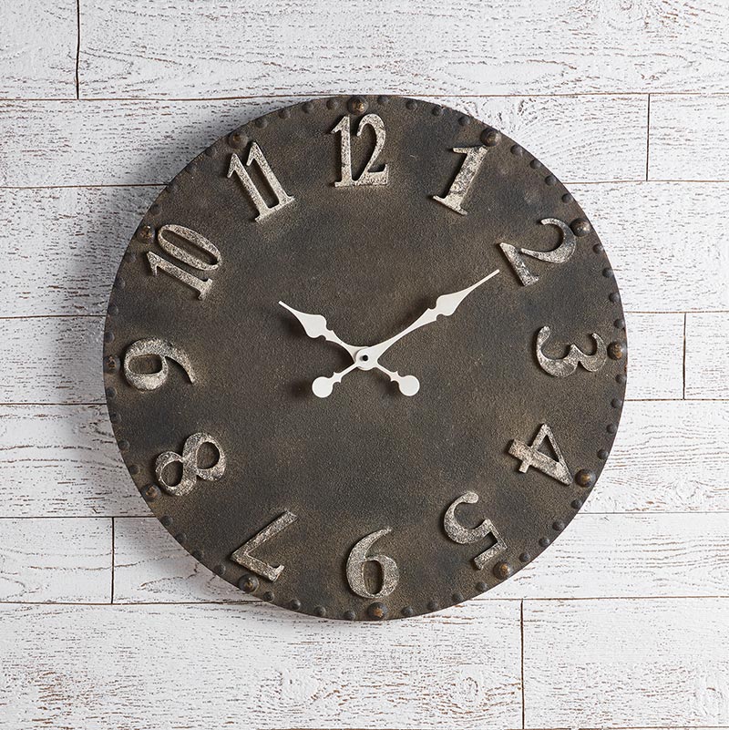 Black and White Metal Wall Clock - Bombay Mercantile