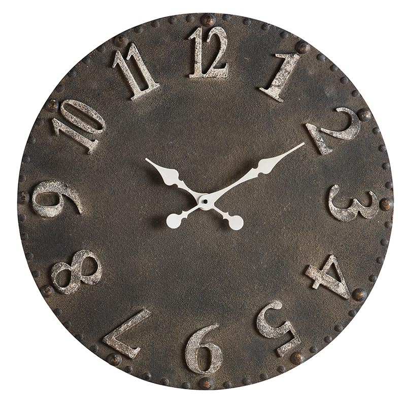 Black and White Metal Wall Clock - Bombay Mercantile