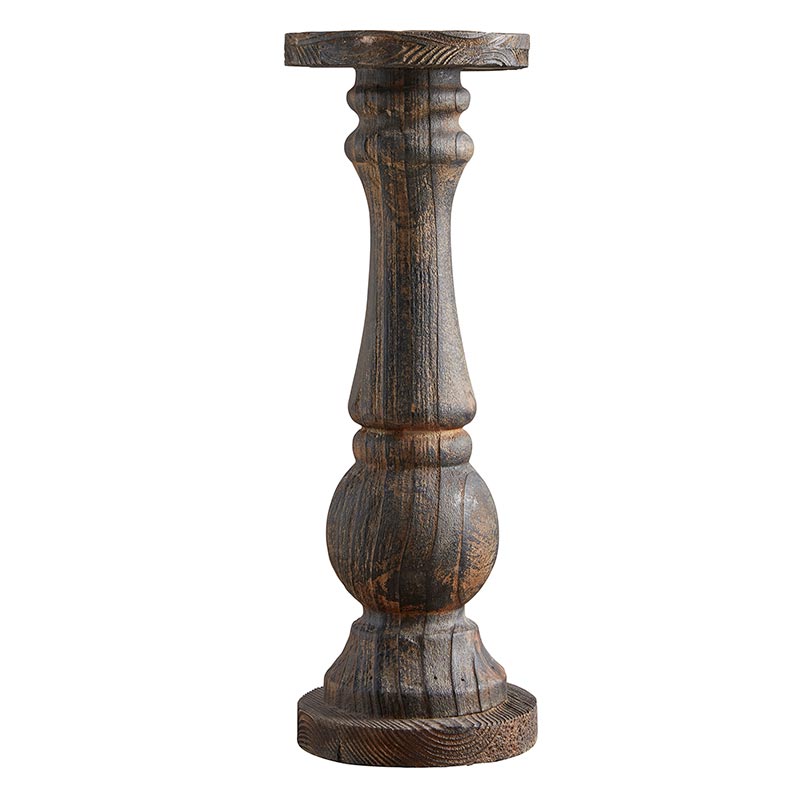 Dark Wood Pedestal - Bombay Mercantile