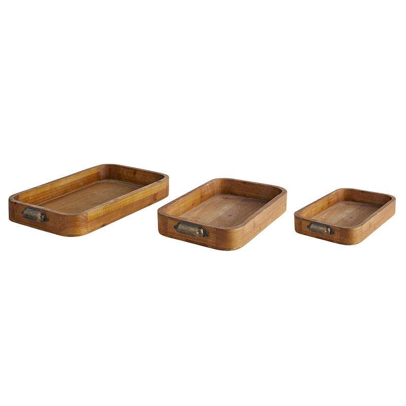 Wood Containers - Set of 3 - Bombay Mercantile