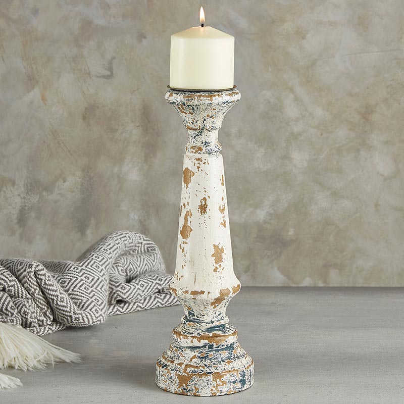 White Wood Pedestal - Small - Bombay Mercantile
