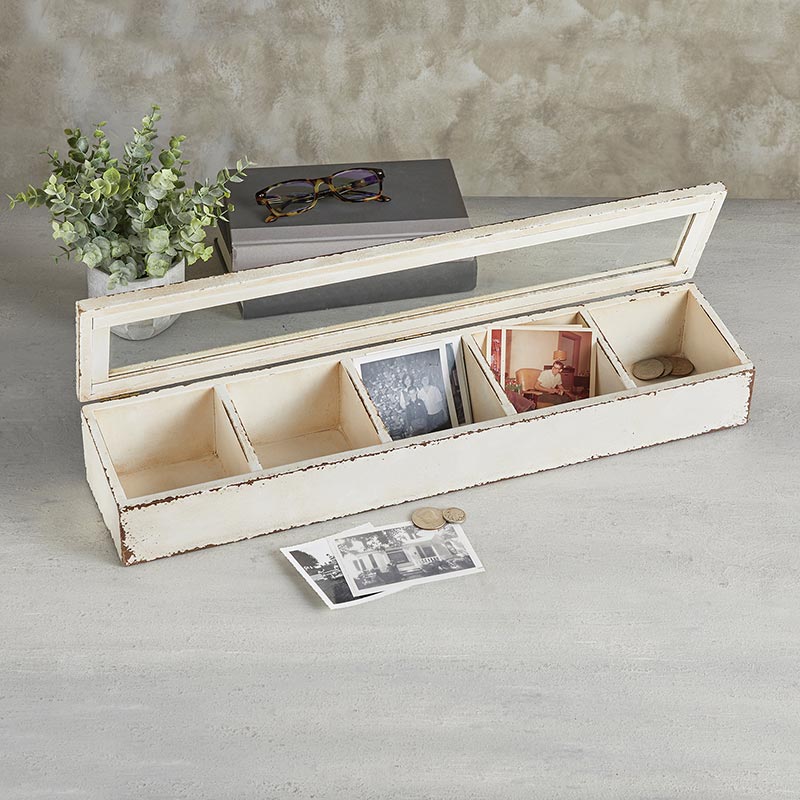 Wood Box With Storage - Bombay Mercantile