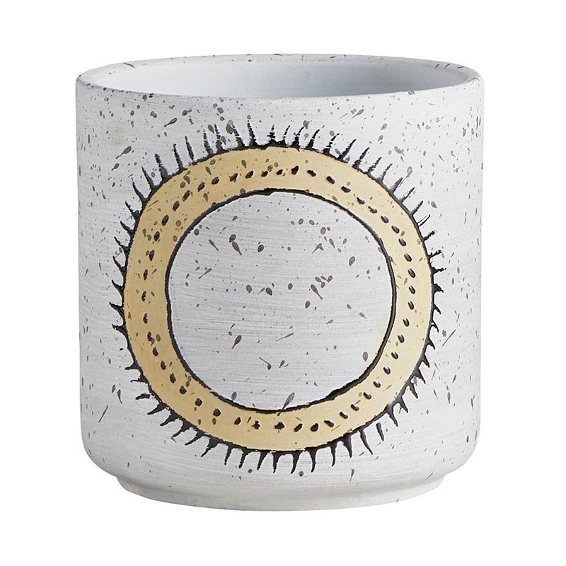 Terracotta Pot with Sun and Lined - Bombay Mercantile