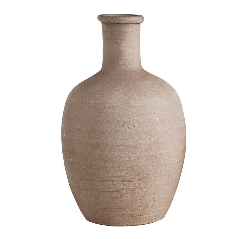 Taupe Terracotta Vase - Bombay Mercantile