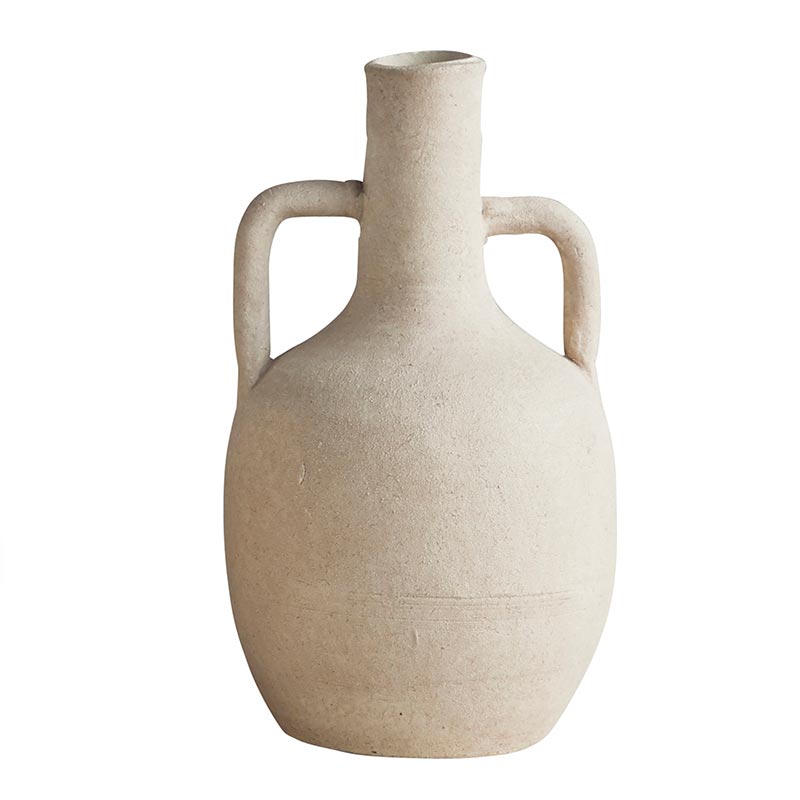 Cream Terracotta Vase - Bombay Mercantile