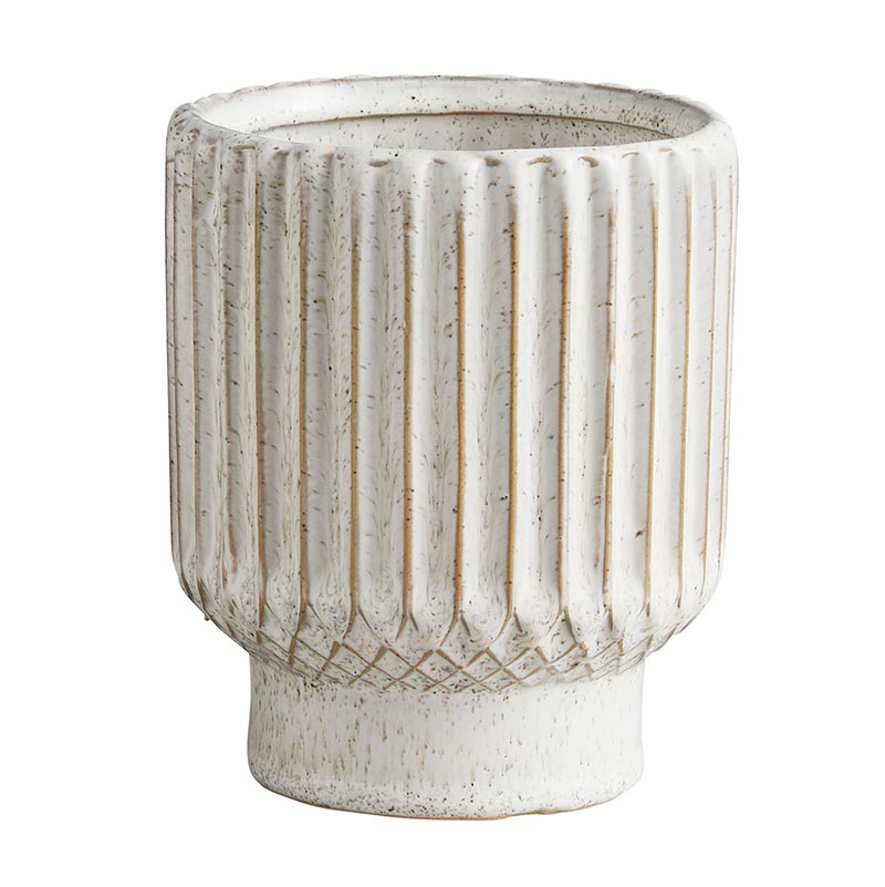 Blue Pot With Ridges - Bombay Mercantile