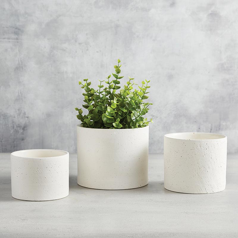 White Round Pot - Bombay Mercantile