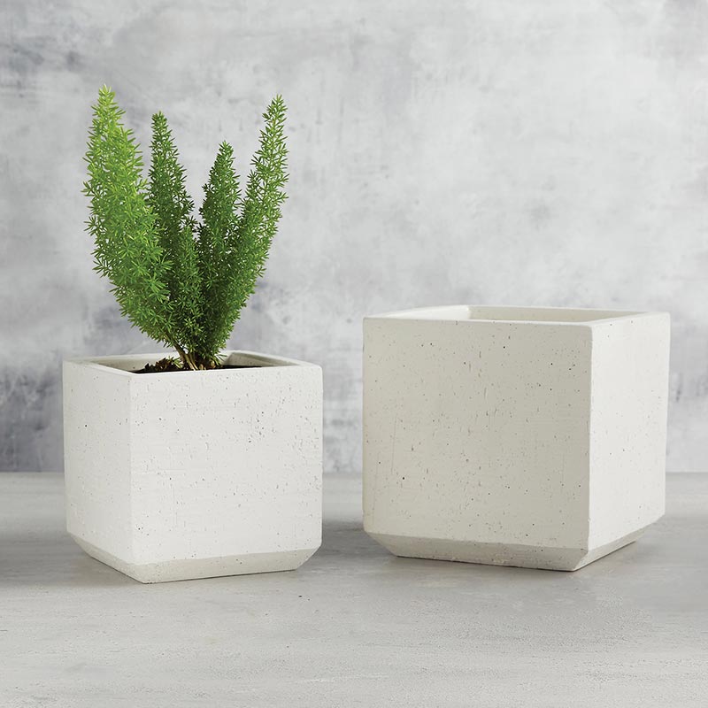 White Square Pot - Bombay Mercantile