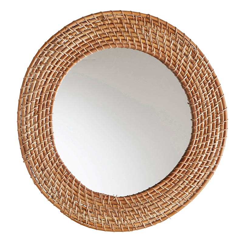 Rattan Round Mirror - Large - Bombay Mercantile