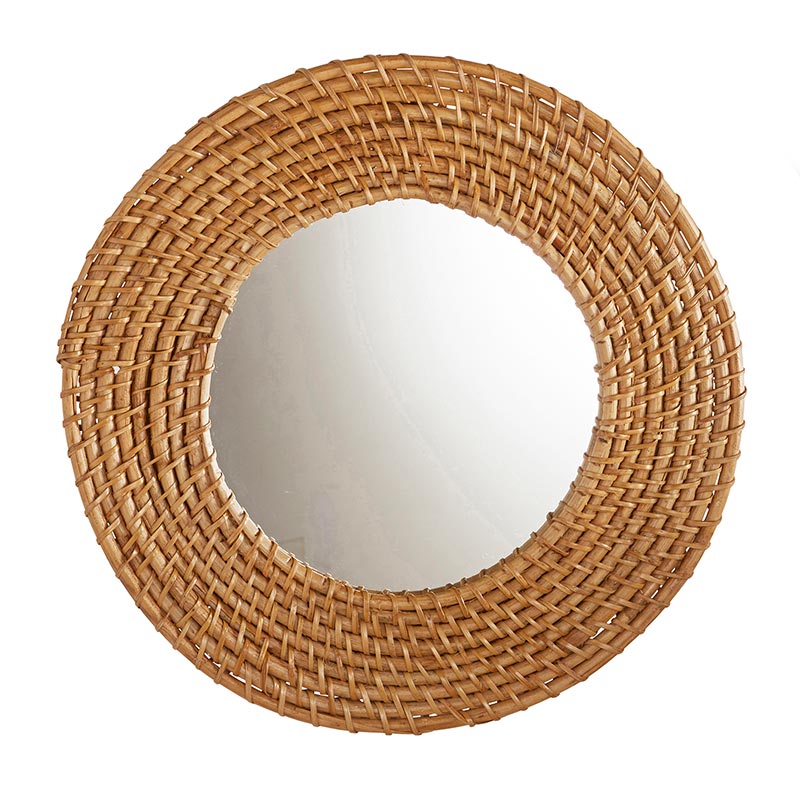 Rattan Round Mirror - Small - Bombay Mercantile