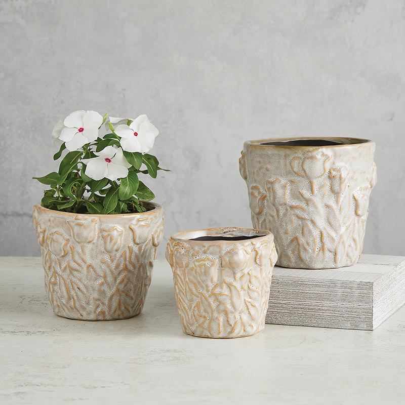 White Ceramic Pot - Bombay Mercantile