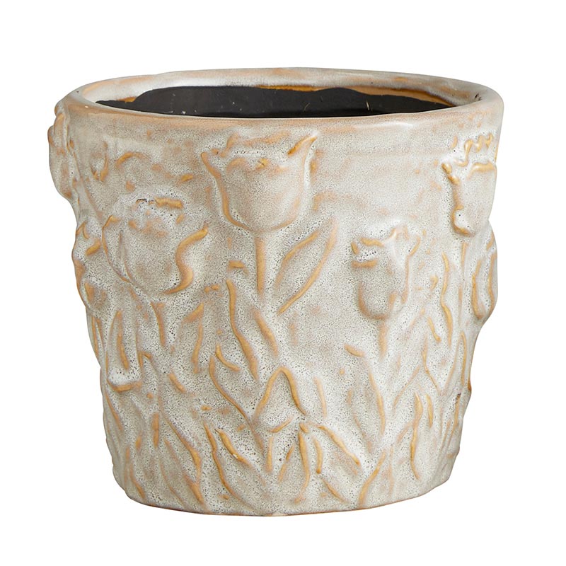 White Ceramic Pot - Bombay Mercantile