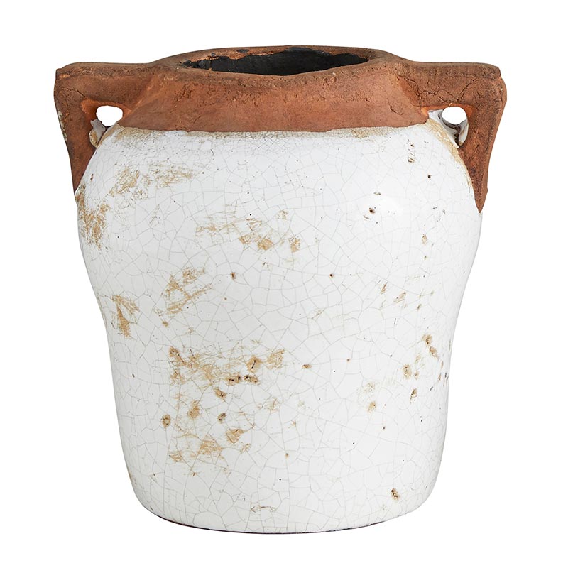 Ceramic Pot with Two Handles - Bombay Mercantile