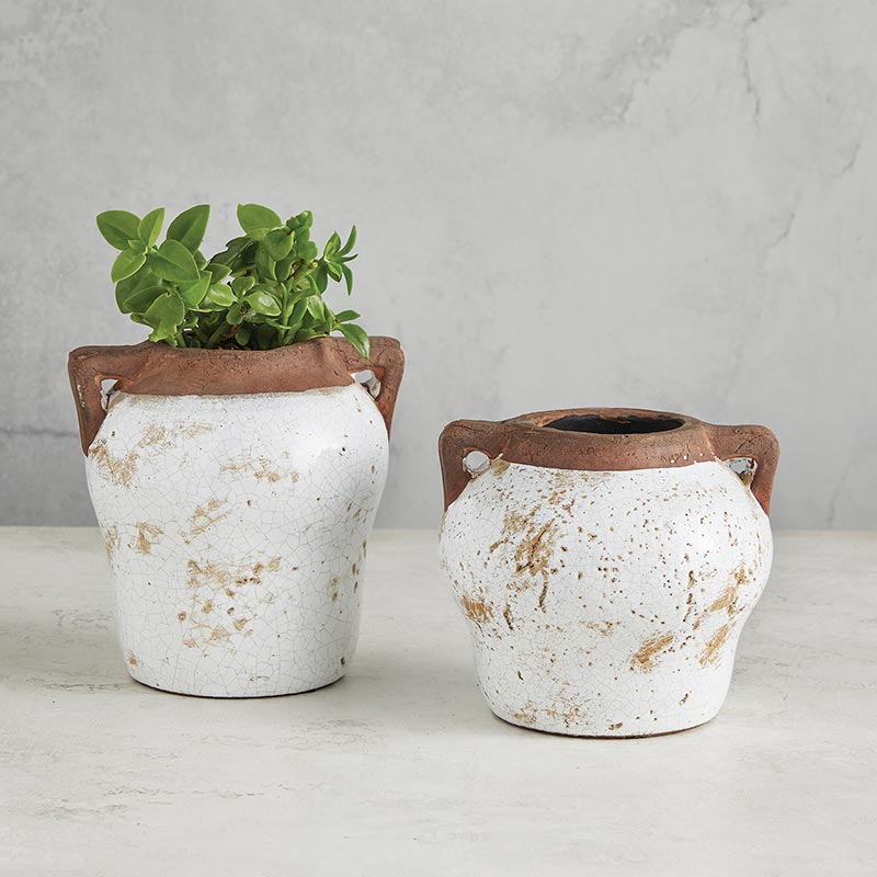 Ceramic Pot with Two Handles - Bombay Mercantile
