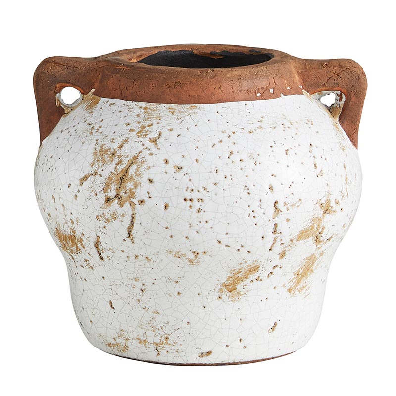 Ceramic Pot with Two Handles - Bombay Mercantile