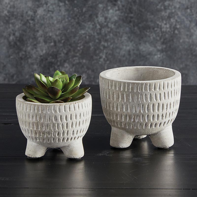 Cement Tripod Pot - Bombay Mercantile