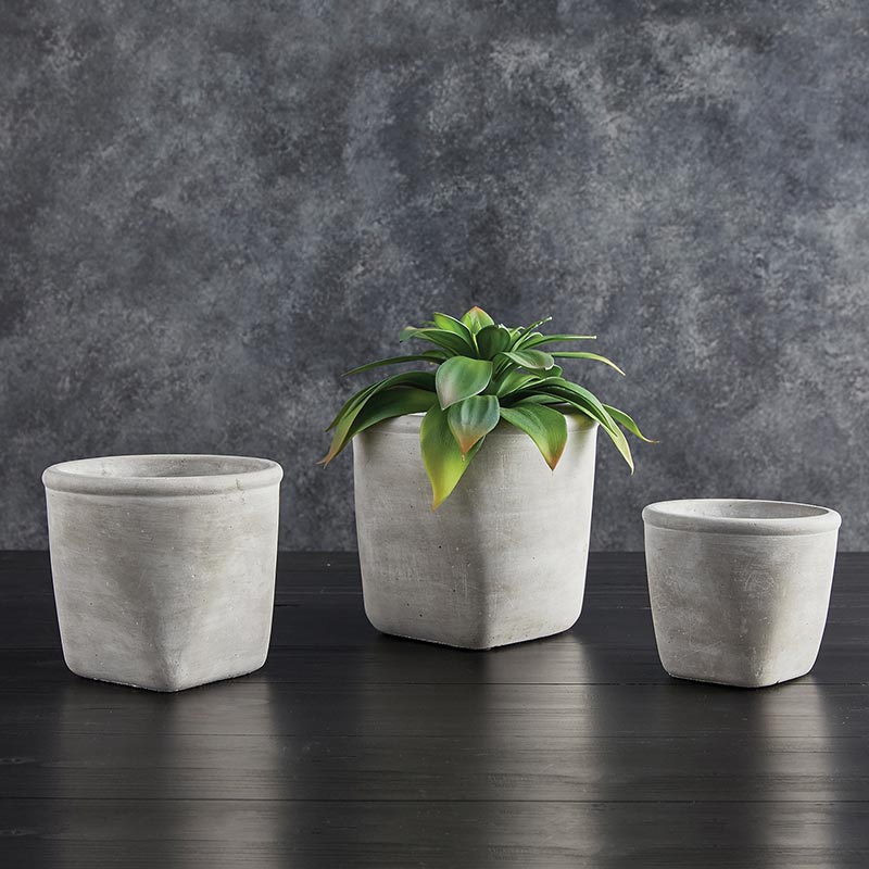Cement Square Pot - Bombay Mercantile