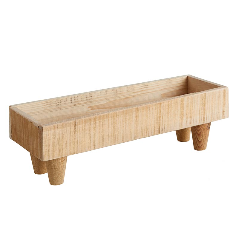 Wood planter with feet - Large - Bombay Mercantile