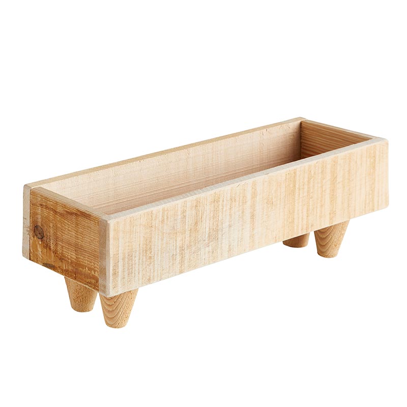 Wood planter with feet - Small - Bombay Mercantile